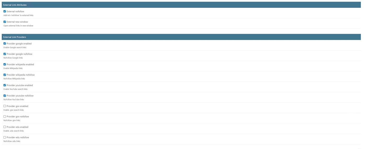 ALB External Link Setup in Control Panel