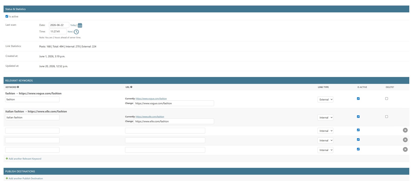 ALB Relevant Keywords Setup